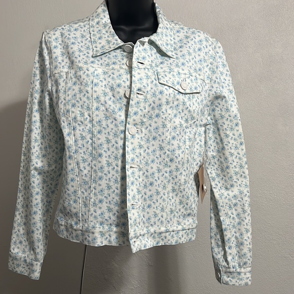 NWT Band of Outsiders Blue Wonder Printed Denim Jacket Size S - Picture 3 of 12